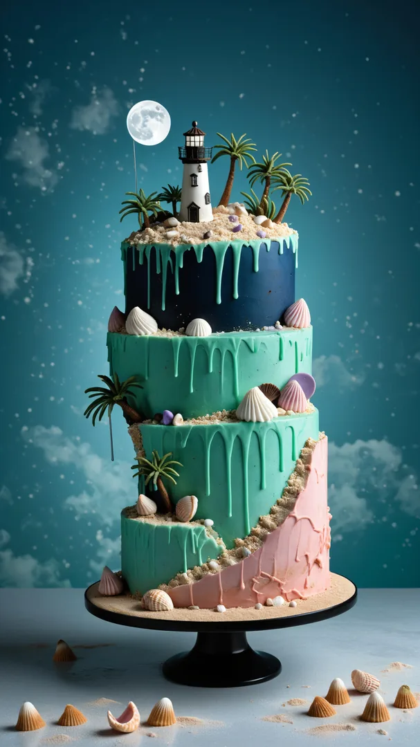 Torta decorativa en estilo marino con detalles náuticos