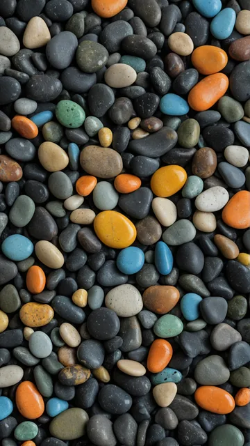 Piedras multicolores sobre superficie oscura